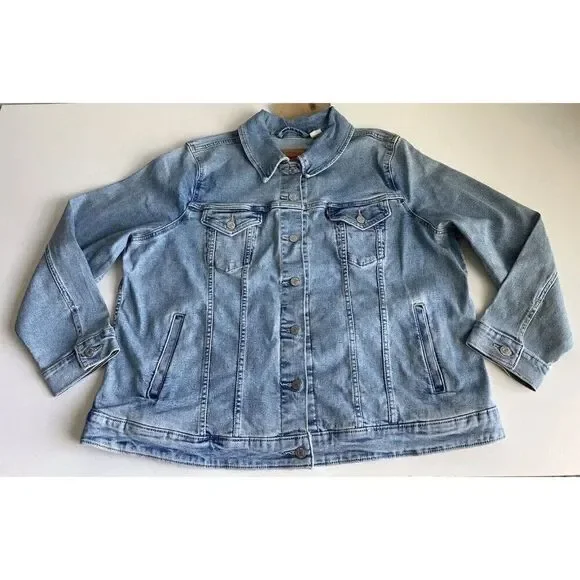 Levi's Women's Plus Size Sz 3X Original Trucker‎ Jacket Denim Medium Wash New