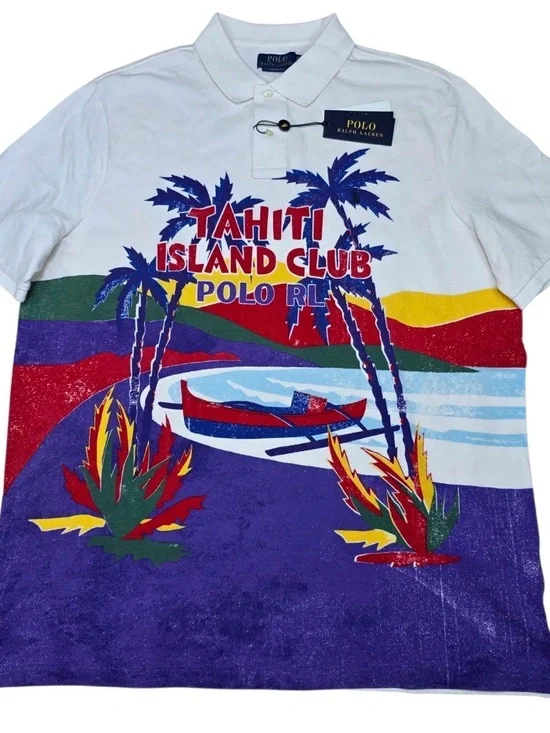 Polo Ralph Lauren Tahiti Island Club Graphic Polo - NEW! Medium