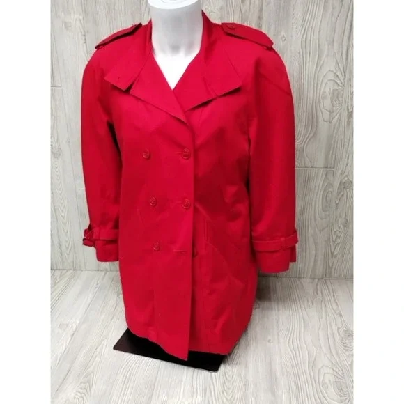 Misty Harbor Red Overcoat Long Sleeve Size 8‎ Reg Buttons Pockets