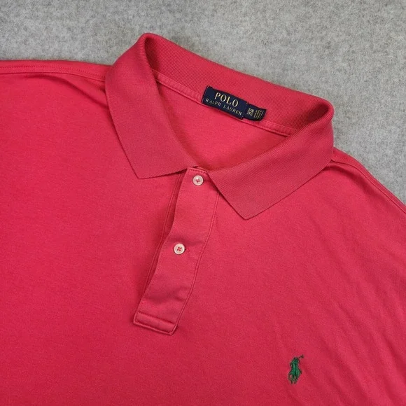 Polo Ralph Lauren Polo Shirt Men's 3XB BIG Coral Short Sleeve Pony Casual Cotton