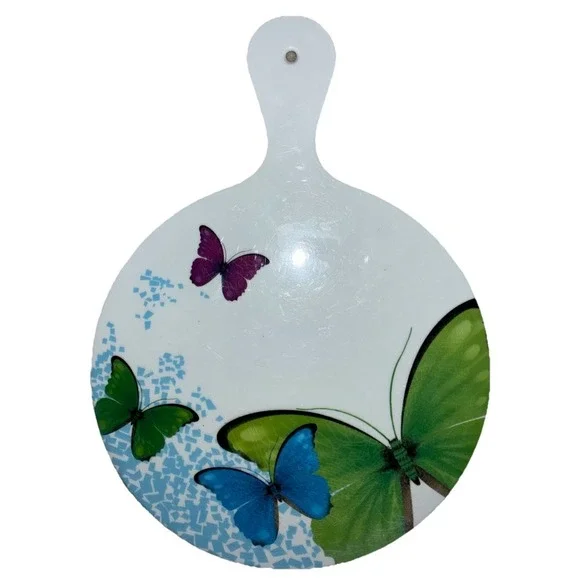 Serving Board Charcuterie Paddle‎ Cheese Floral  Butterflies Melamine 9