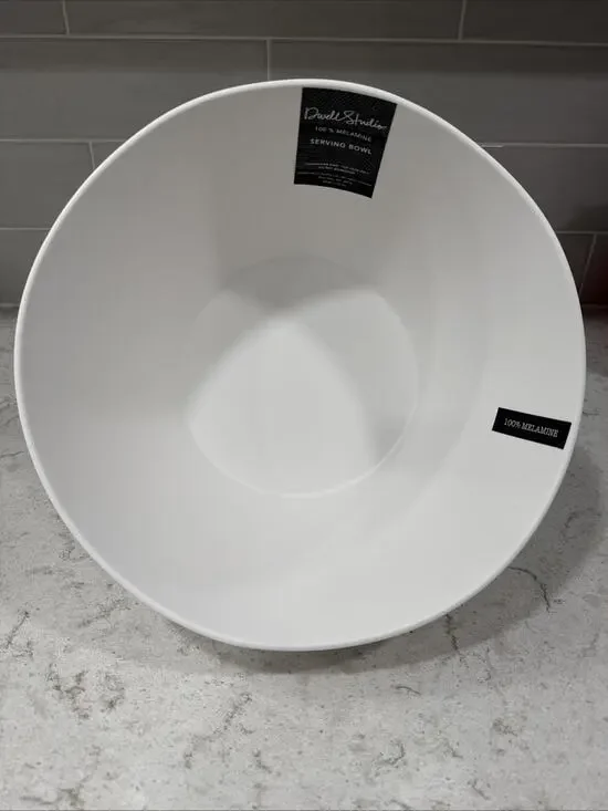 12 x 5” DWELL STUDIO Chip Salad SERVING BOWL Matte White Melamine