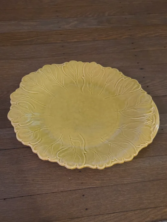 Steubenville Pottery / Woodfield Yellow Floral  Serving Plate -  Petal Design