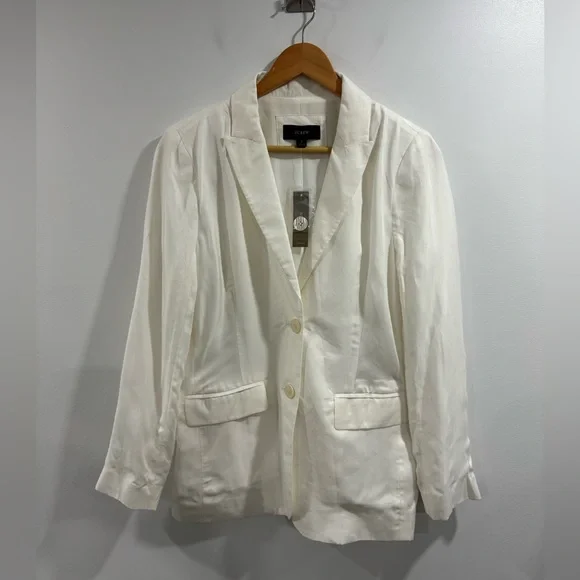 NWT J. Crew Limited‎ Edition Drapey Long Parke Blazer Cupro Blend Ivory S…