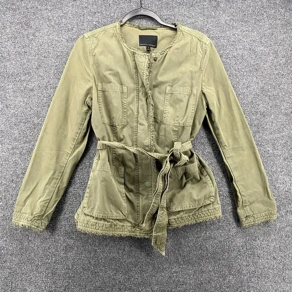 Banana Republic Jacket Womens S Green Snap‎ On Military Ladies Old Money Safari