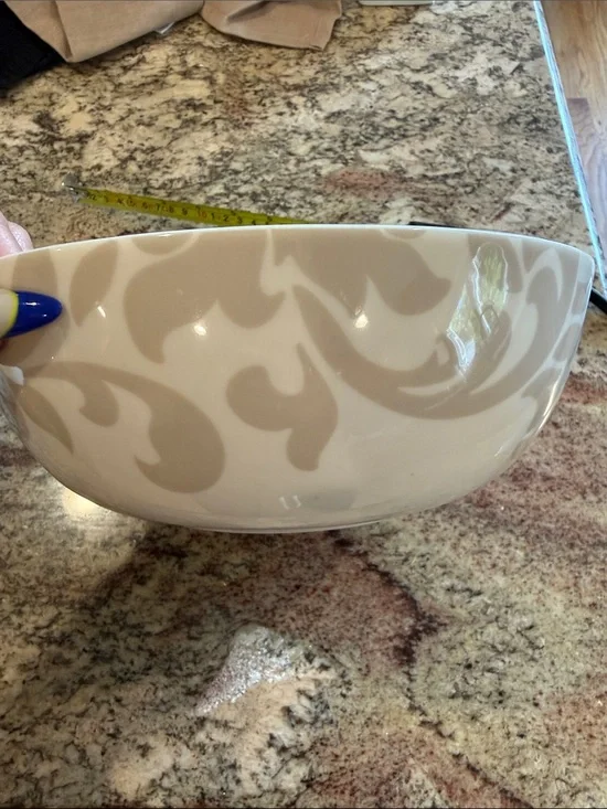 Martha Stewart Cream and White Decorative Serving Bowl