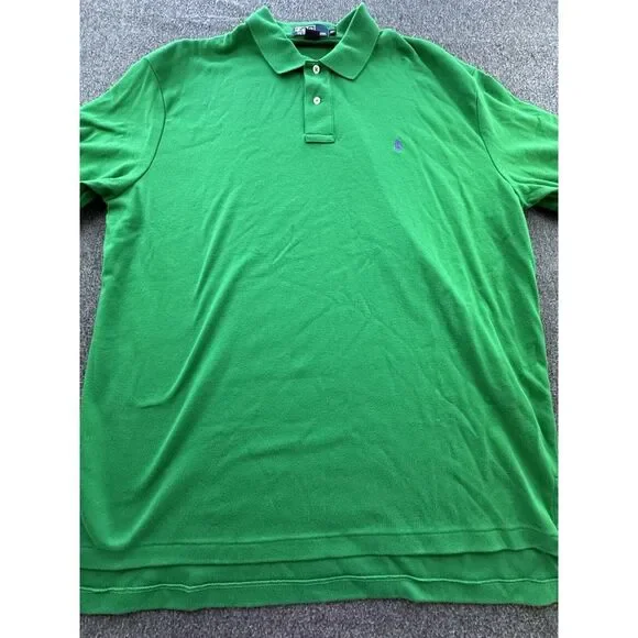 Polo Ralph Lauren Polo‎ Mens X-Large Green Short Sleeve Shirt Cotton Logo