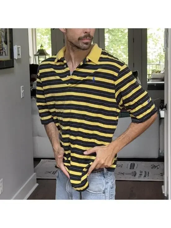 💛 Polo Golf Ralph Lauren Striped Rugby Polo Shirt