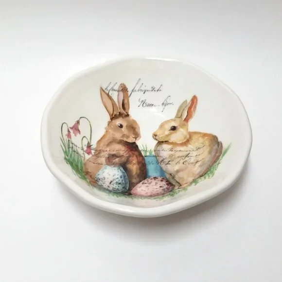 Effetti Italy Easter Bunny Rabbit Bowl for Candy Pasta Soup Salad