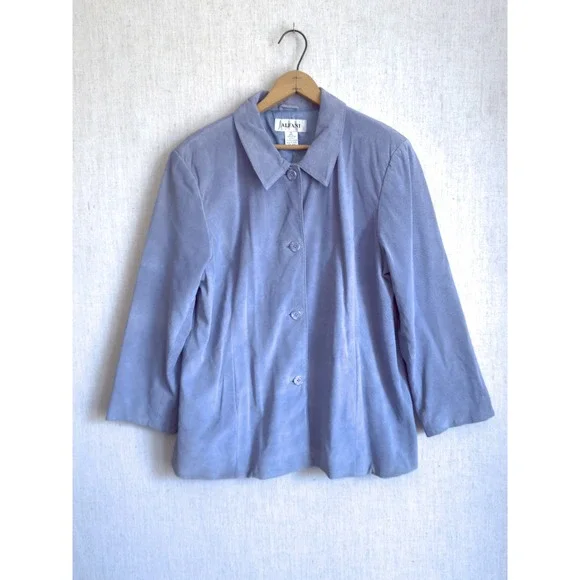 Alfani y2k vtg French blue suede acket shacket‎ size XL
