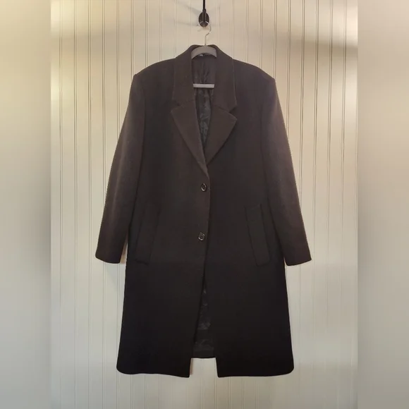 NEW Zara Women's Black Wool Blend Coat Size M Classic Preppy Formal Warm Elegant
