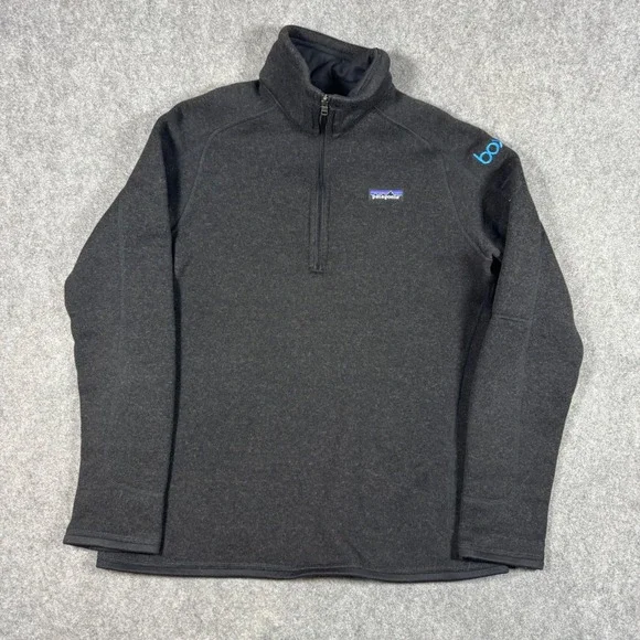 Patagonia Better Sweater Women Large Gray 1/4 Zip Fleece Jacket 25617 FA16 Logo