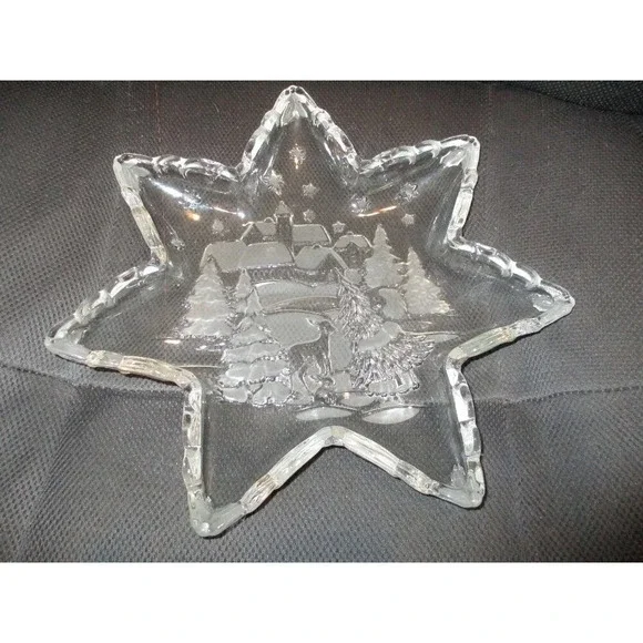 Platter, Mikasa Crystal‎ Christmas Start Platter, kitchen ware, kitchen ware,