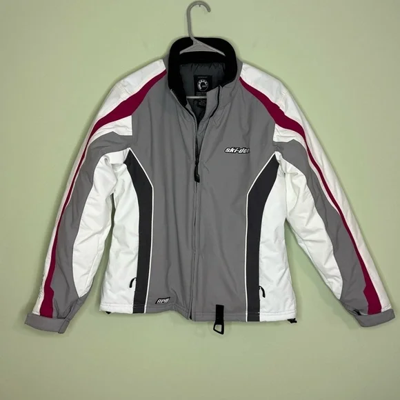 Vintage Ski Doo snow mobile‎ ski snowboard winter jacket woman M coat gray