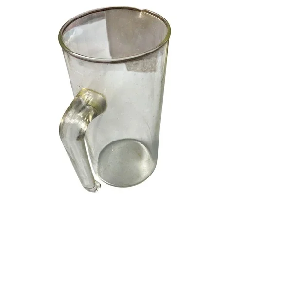 Vintage Clear Glass Pitcher Minimalist Modern Cylindrical Water Juice Carafe