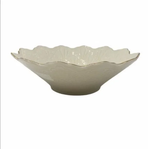 Lenox Gold Rim Textured Bowl Made in USA