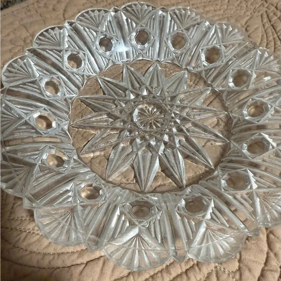 Beautiful Antique Crystal Plate American Brilliant Period 8