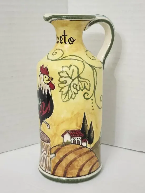 Ceramiche d'Arte Parrini Hand Painted Italian Ceramic Aceto Vinegar Pitcher