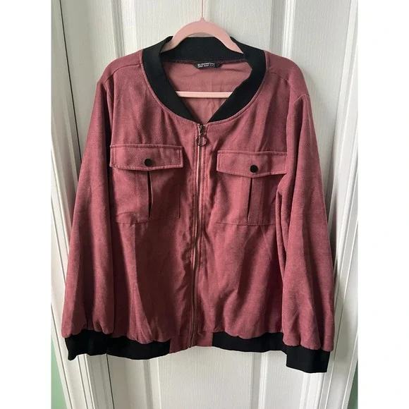 Womens Bloomchic Womens Jacket Mauve Pink Pockets Zipper Button Detail 18 - 20‎