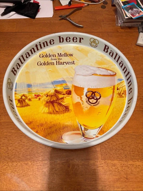 Ballantine Beer Golden Mellow Decorative Serving Tray - Yellow