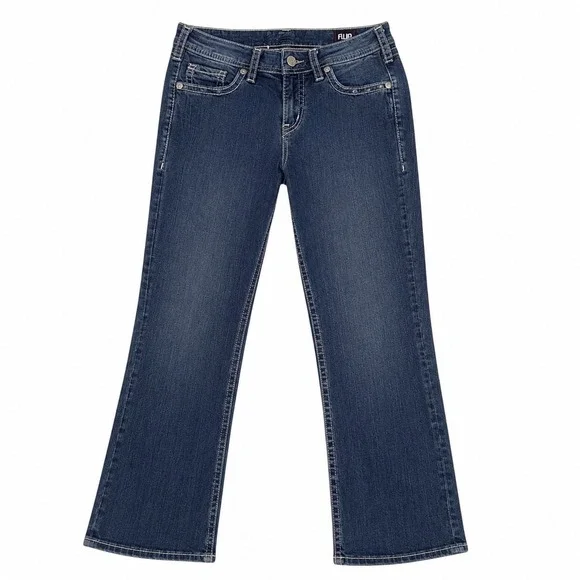Silver Jeans Indigo Cropped Flare Jeans