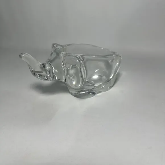 Vintage Sasaki Crystal Glass Elephant Trinket Candy Bowl Collectible Beautiful