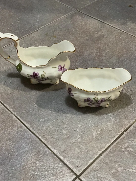 Vintage sugar and creamer made in England