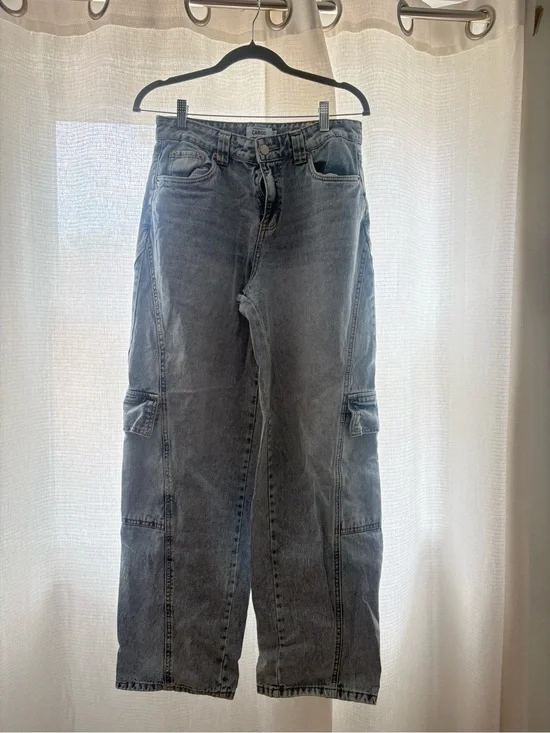 Womens Cargo Jeans - Vintage Wash