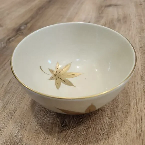 Japanese Donburi Bowl Maple Leaf Momiji Serving Ramen Kyo-Yaki Kyoto Crackle