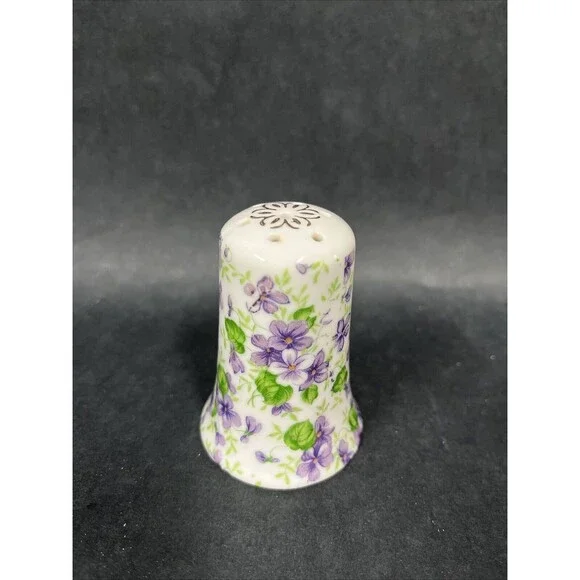 VTG Lefton China Hand Painted Purple Violet‎ Salt or Pepper Shaker 665V
