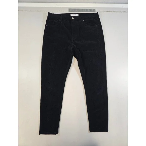 Topshop‎ Jamie Black Corduroy Skinny Jeans High Rise W34 L30 02K10RBLK