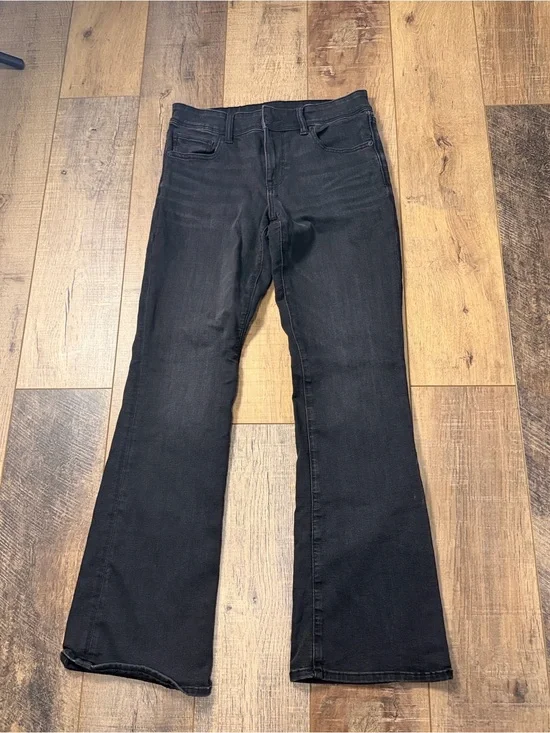 American Eagle Kickboot Black Flare Jeans Size 6