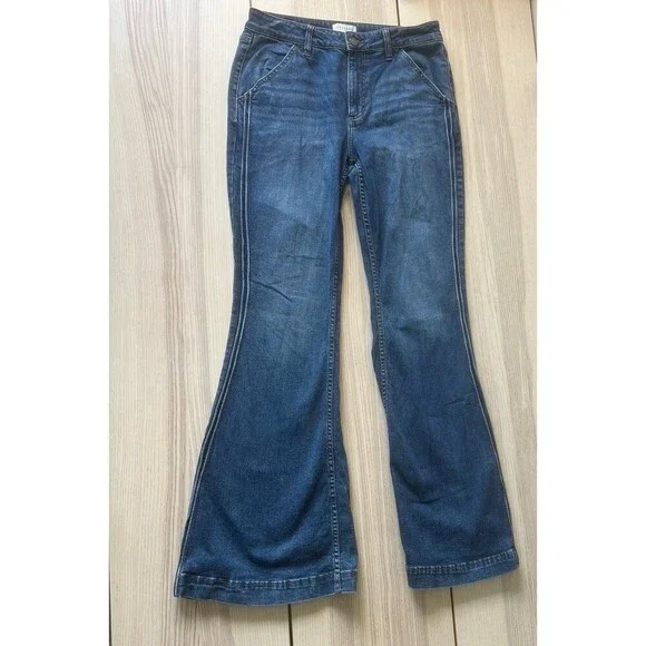 Shyanne Super Flare Jeans Women's 31x34L Country Western Boho Hippie Layered