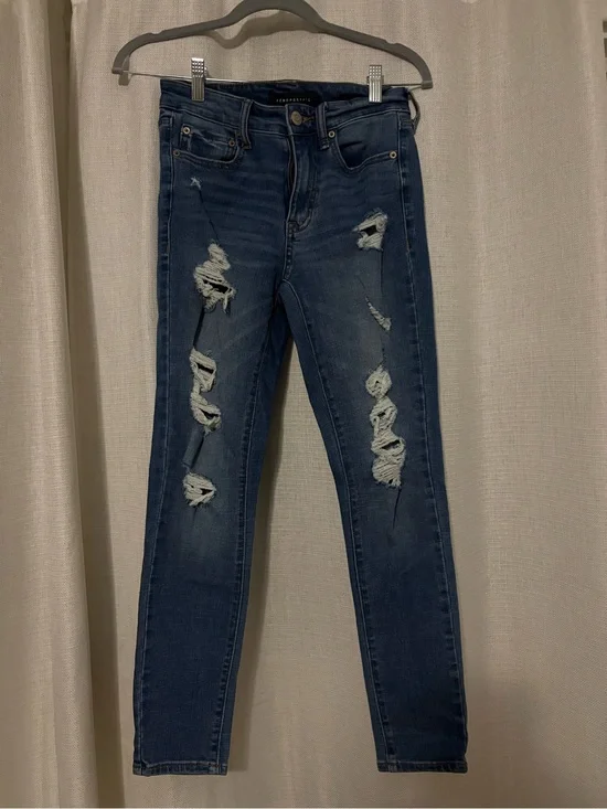Aeropostale Dark Blue Ripped Women’s Skinny Jeans