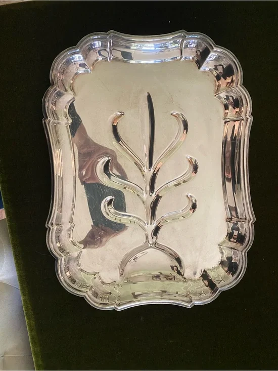 Gorham Silver Plated Decorative Serving Tray with Tree Motif