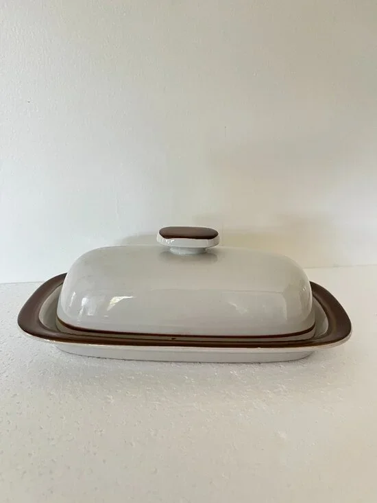 Monterey Stoneware Ceramic Mid Century Butter Dish