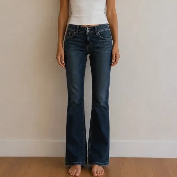 Hudson Bootcut Jeans Dark Wash Flap Pocket y2K Mid Rise- size 30