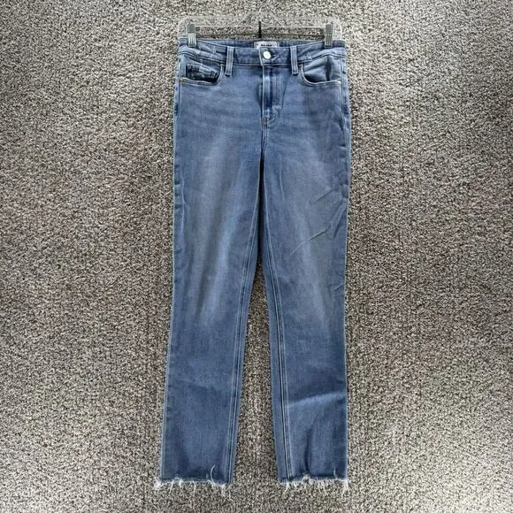 Page Jeans Womens 26‎ Hoxton Slim Cotton Lovesong Distressed Tuned Hem Raw Hem