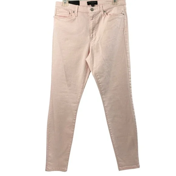 Banana Republic Jeans Womens 8 Mid Rise Pink Denim Skinny‎ Pastel Pants Stretch