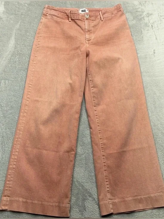 PAIGE Nellie Wide-Leg Jeans in Dusty Rose Pink