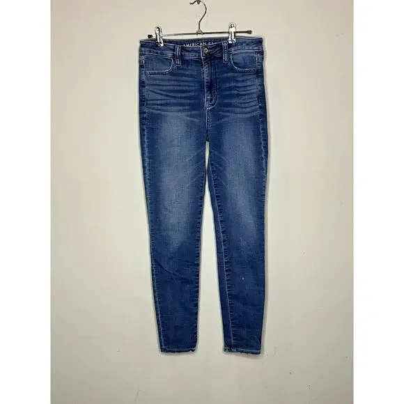 American Eagle Super Hi-Rise Jegging Womens Medium Wash Blue Super Stretch Jeans