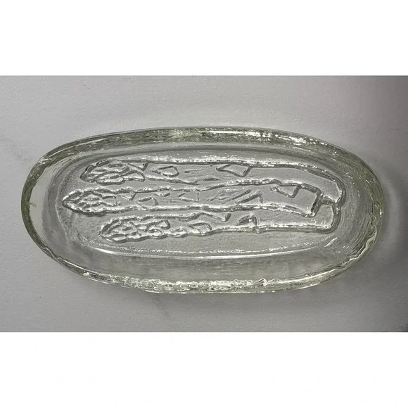 Pilgrim Clear‎ Glass, Heavyweight Pickle, Olive, Asparagus Serving Dish
