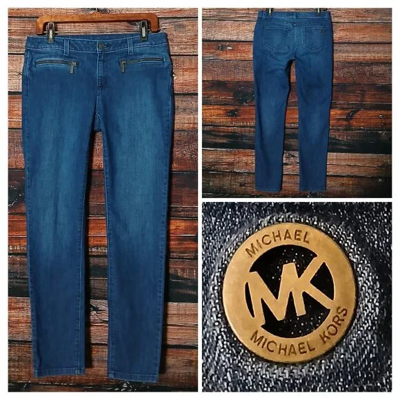 Michael Kors Jeans 6 Mid Rise Skinny Blue Denim Stretch Vintage 2000