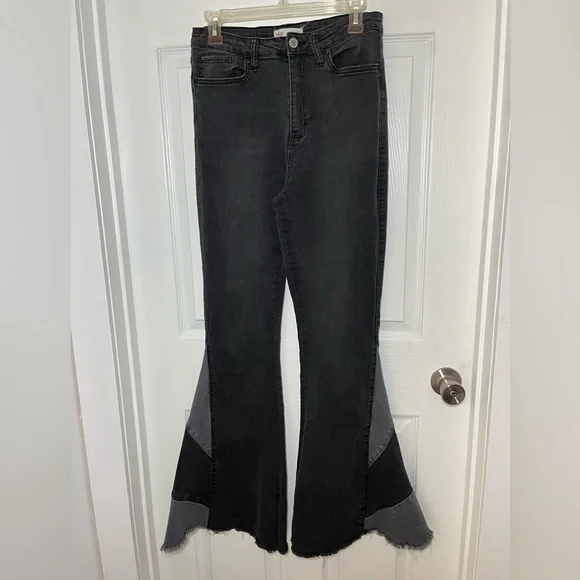 YMI Y2K Black and Gray Bellbottom Jeans
