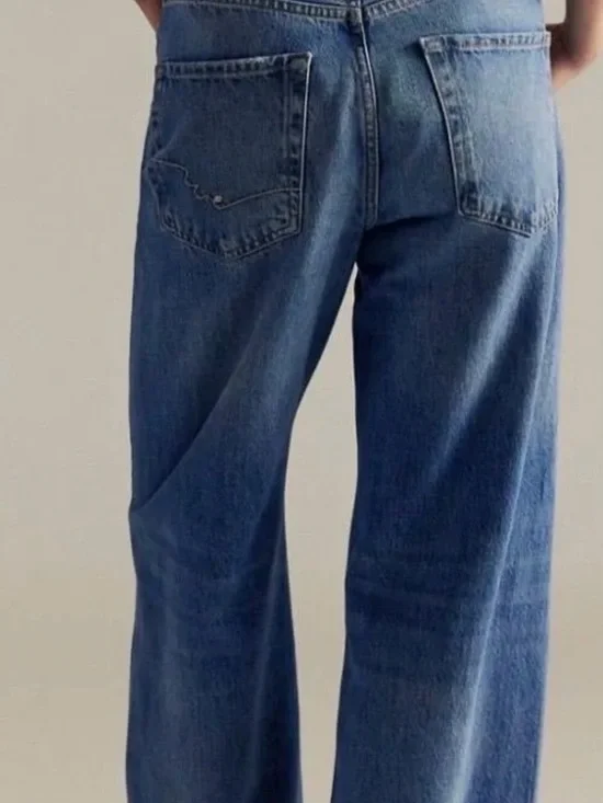 We the Free NWOT East Bay Belted Wide Leg Cuffed Jeans Sz 25