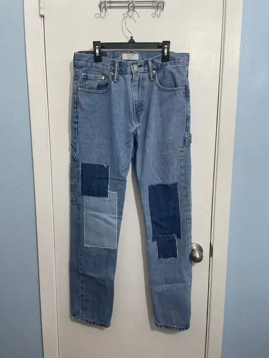 Levi's 502 Carpenter Jeans Size 29 High Rise Patchwork Grunge Skater Baggy