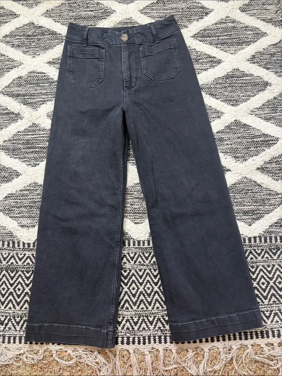 Pilcro Wide-Leg High-Rise Women’s Jeans in Black size 27