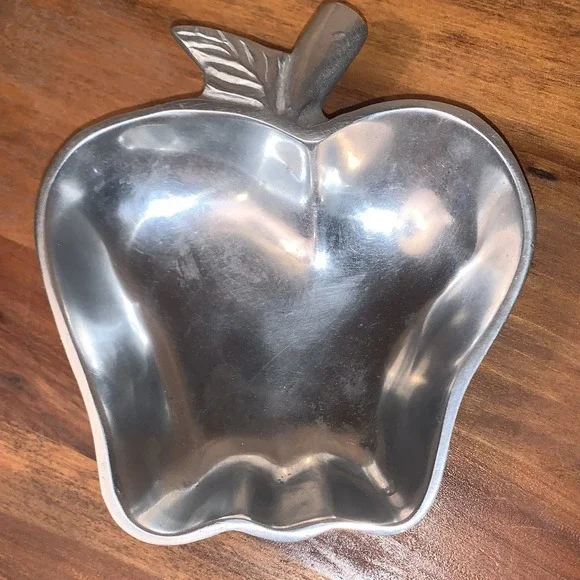 Vintage Cantrell Collection‎ Metal Apple Serving Dish Trinket Bowl Decor Rare