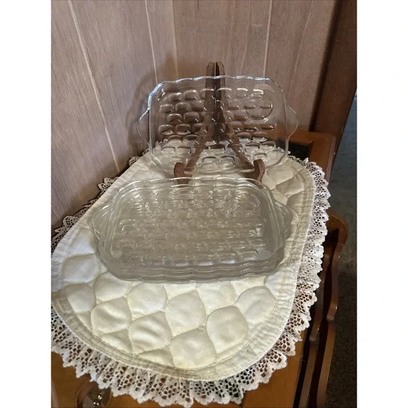 Vintage Federal‎ Glass Yorktown Snack Trays Set Of 4