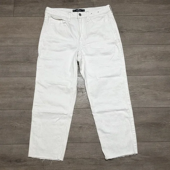 Hollister Ultra High Rise Vintage Straight White Jeans Women's Size 11R 30x27‎